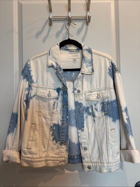 PacSun Blue & White Tie-Dye Denim Jacket
